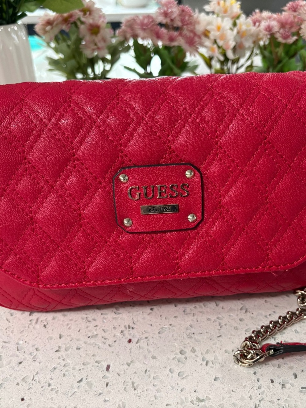 Guess Handbag with Gold Chain
